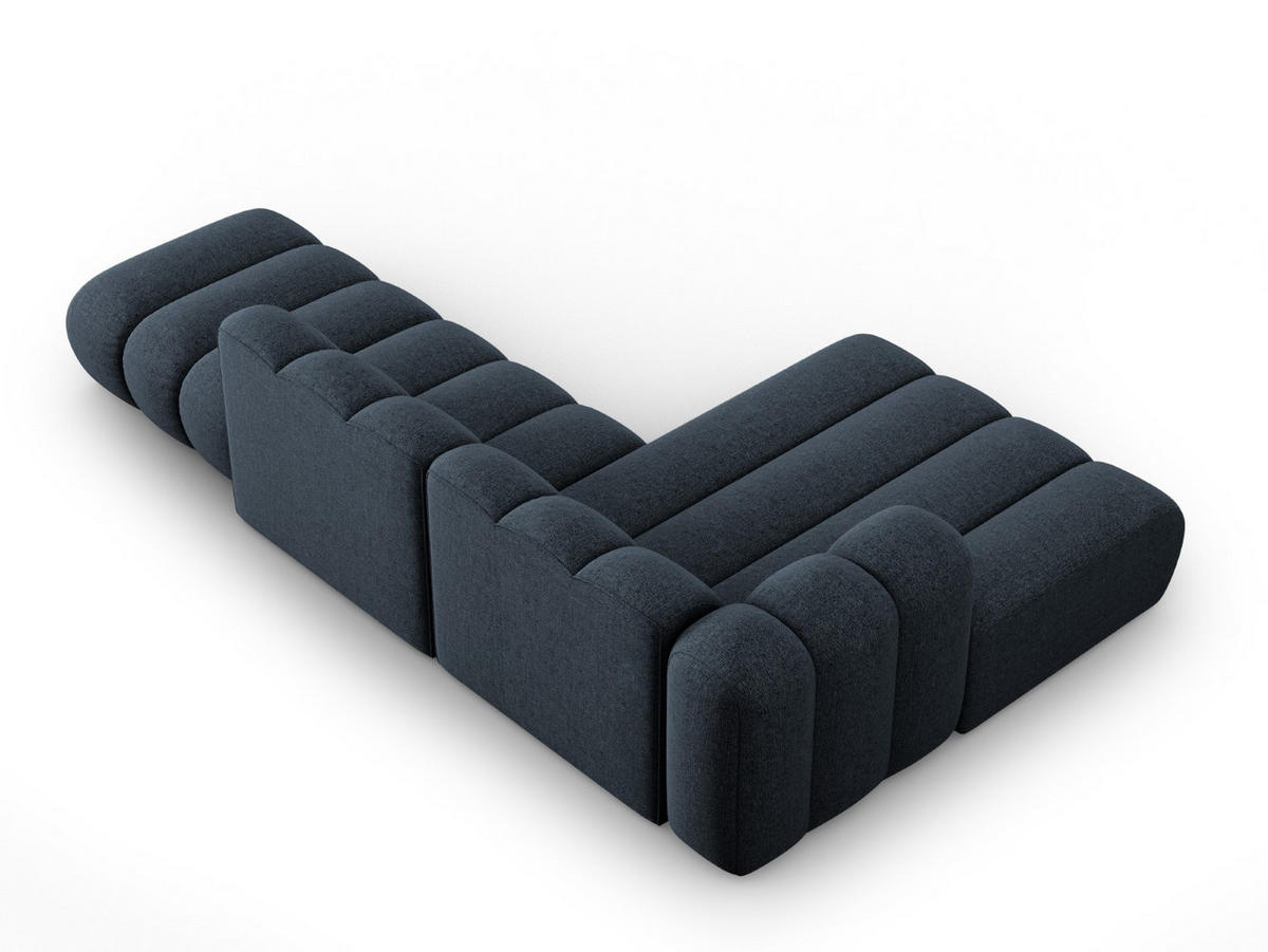 ECKSOFA modular links Lupine aus Chenille-Stoff königsblau 5 Sitzplätze - Dunkelblau, Textil (177/299cm) - Micadoni