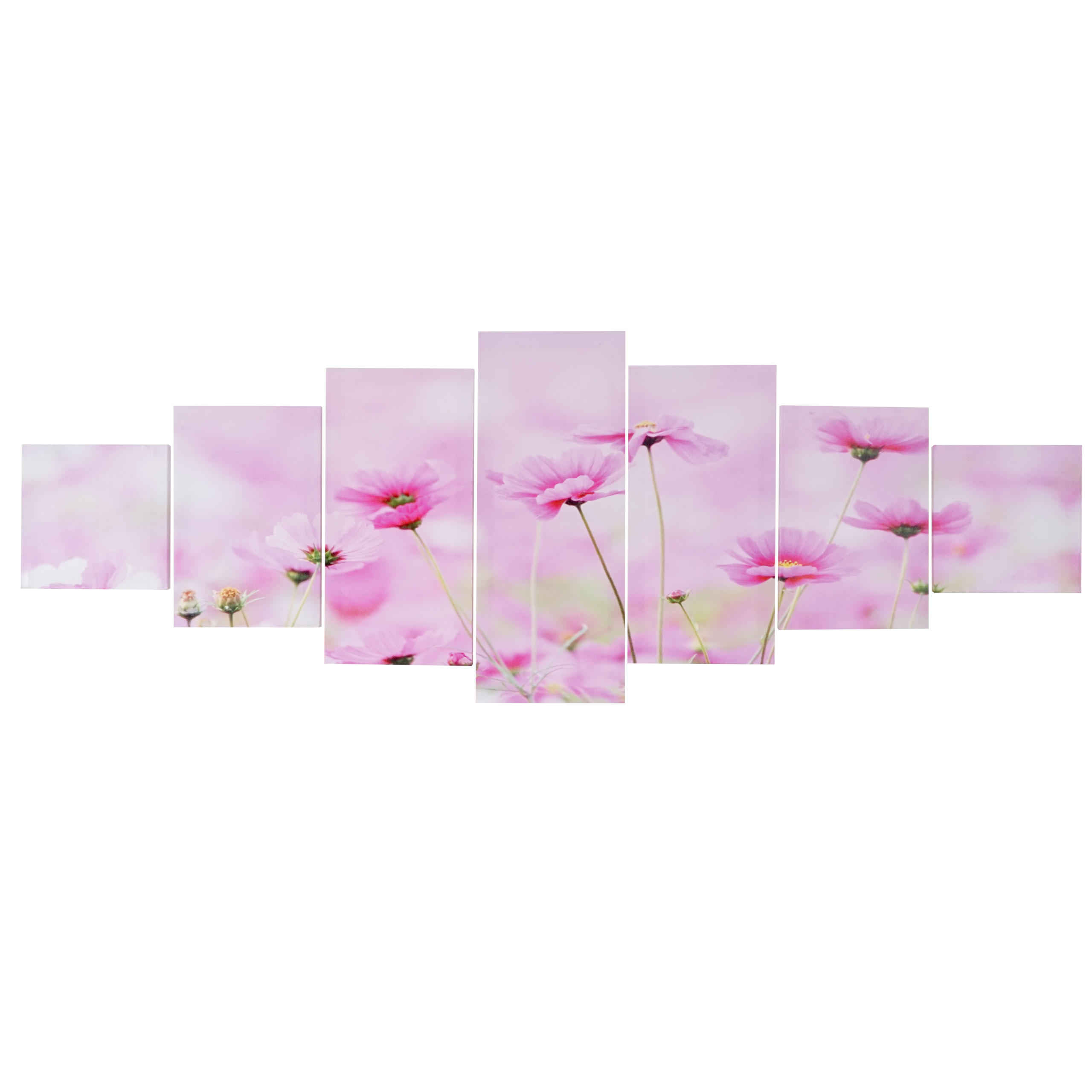 LEINWANDBILD BLUMEN 7-TLG. Multicolor - Multicolor, Holz (140/50cm) - MCW