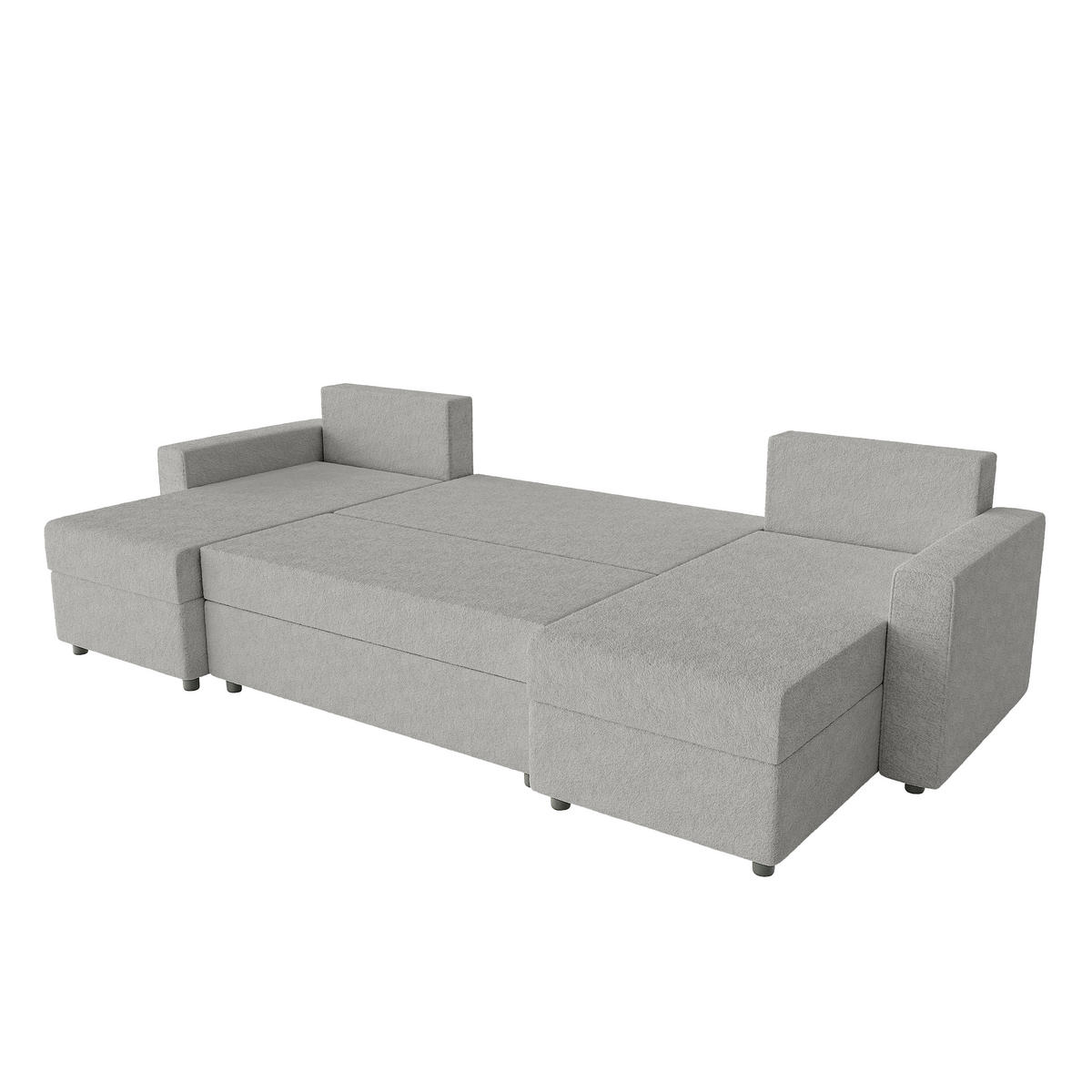 WOHNLANDSCHAFT Goka Lux U mit Schlaffunktion, Grau - Grau, Textil (298/72/146cm) - Fedve