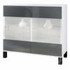 KOMMODE Bari Grau Hochglanz - Grau, Holzwerkstoff (92.5/84.5/35cm) - Vladon