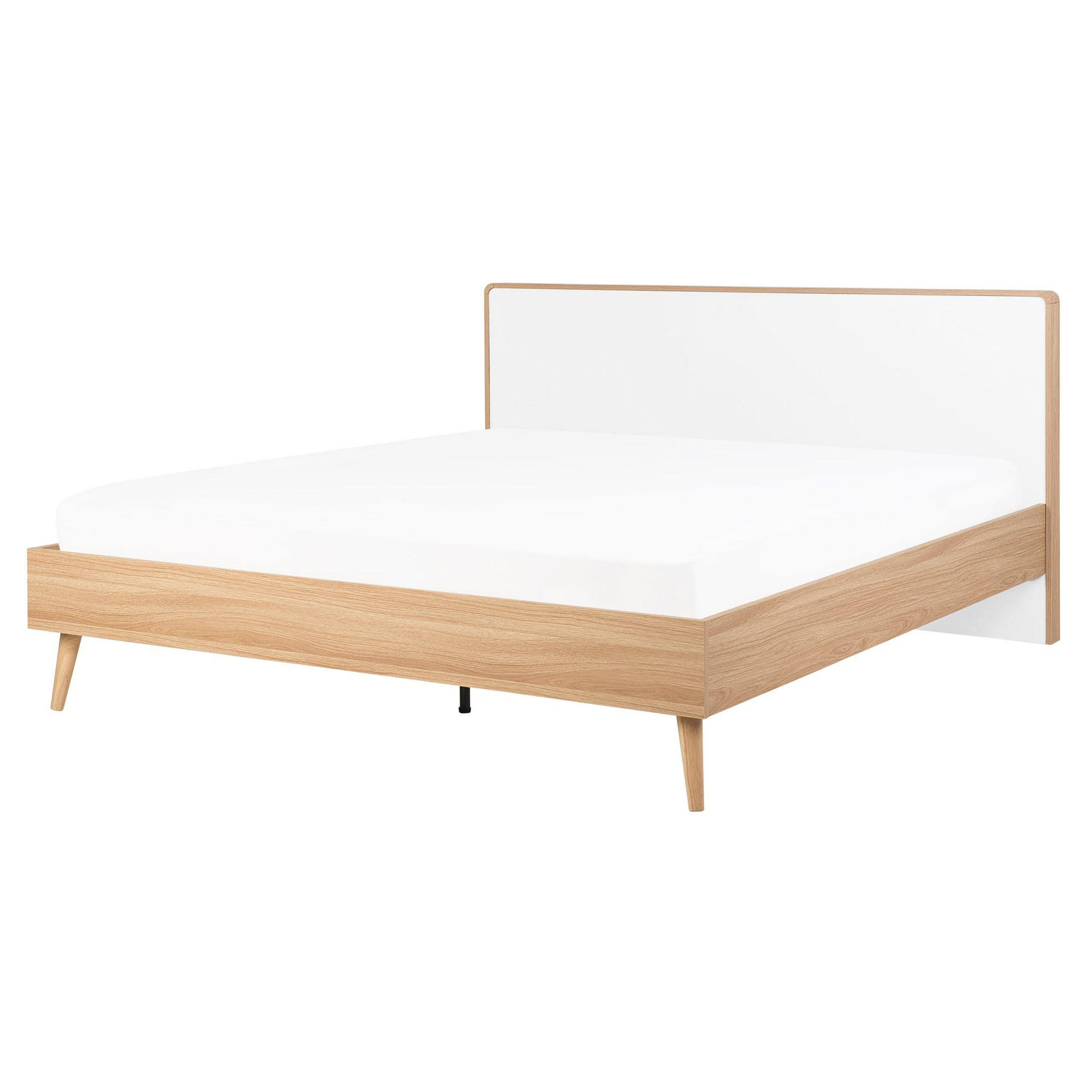 BETT mit Lattenrost 160x200 cm Heller Holzfarbton Serris - Hellbraun, Holzwerkstoff (160/200cm) - Beliani
