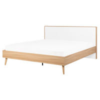 BETT mit Lattenrost 160x200 cm Heller Holzfarbton Serris - Hellbraun, Holzwerkstoff (160/200cm) - Beliani