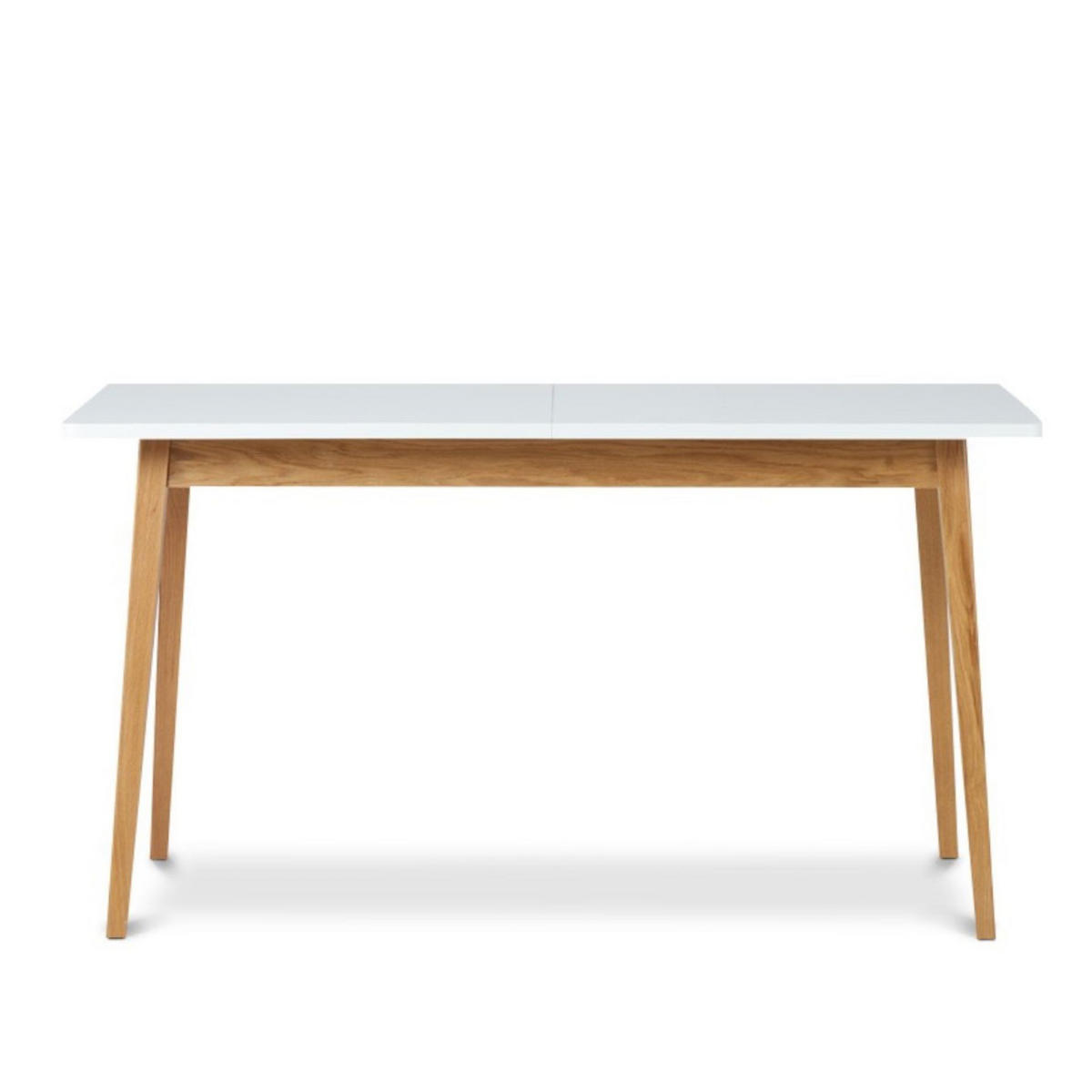 AUSZIEHBARER-ESSTISCH FRISK Skandinavischer Stil, weiß - Eichefarben/Weiß, Eichenholz/Holzwerkstoff (80/140/75cm) - KONSIMO®