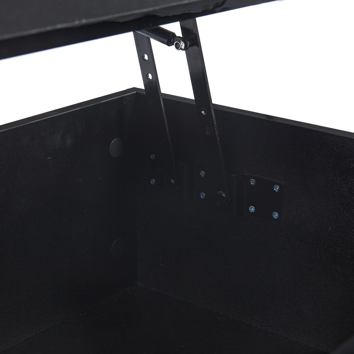 COUCHTISCH aus Spanplatte 100x50x33-46,5 cm in Schwarz mit LED-Beleuchtung - Schwarz, Holzwerkstoff (100/50/46.5cm) - Modfu