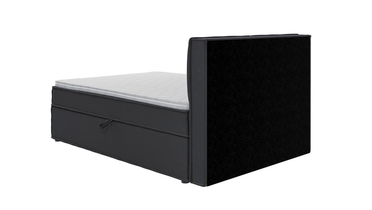 BOXBETT Eclipse 140/200 cm Graphit Luxusmicrofaser - Graphitfarben/Schwarz, Holz/Kunststoff (140/200cm) - S-Style Möbel