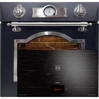 BACKOFEN-SET Elektro Backofen 60 cm EH 6355 Em Sil+KCT 9140 FI Induktionskochfeld 90 cm Schwarz - Schwarz, Metall (59.4/59.4/56.6cm) - Kaiser Küchengeräte