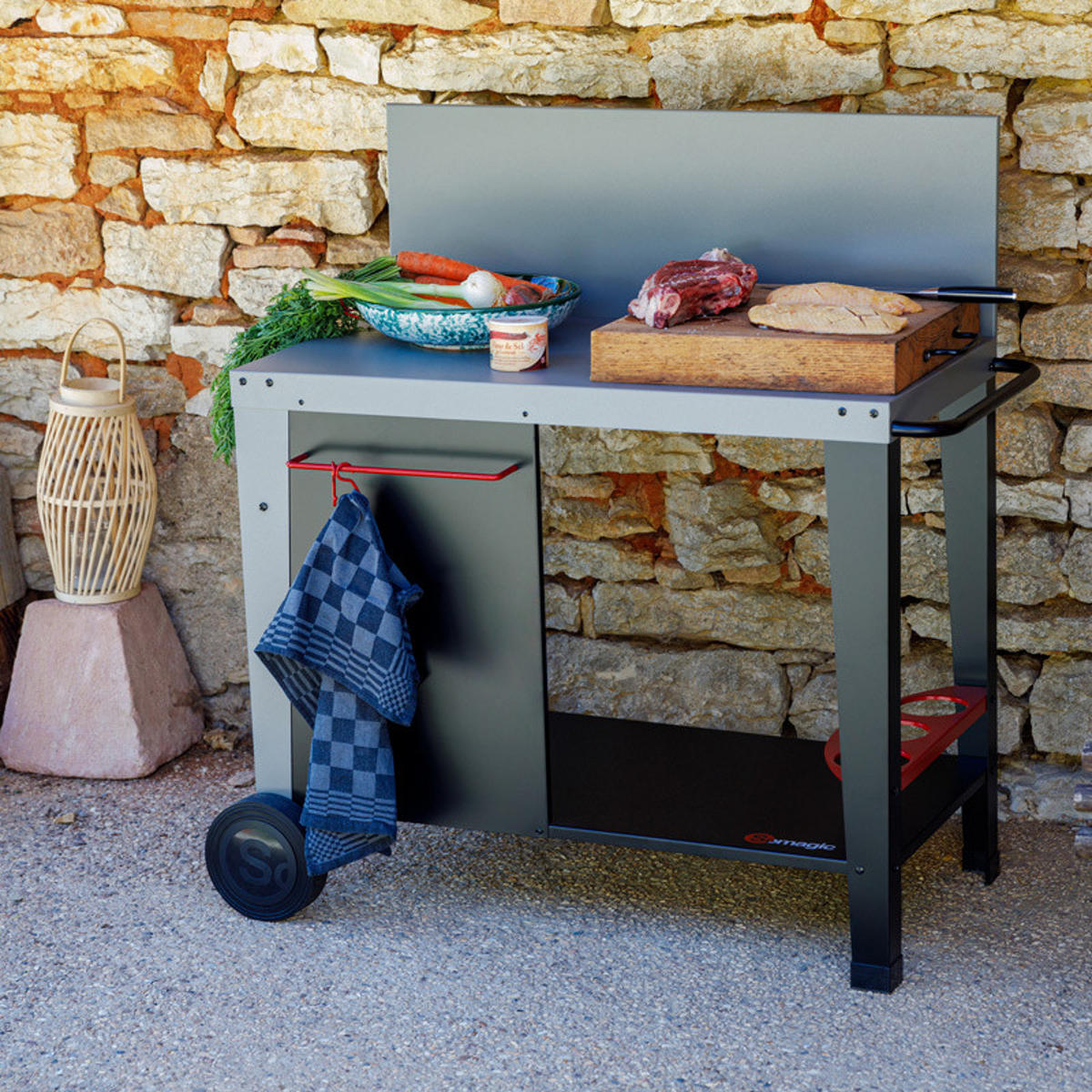 GESTELL Salvia Schwarz - Schwarz, Metall (57.5/104.5/103cm) - Somagic