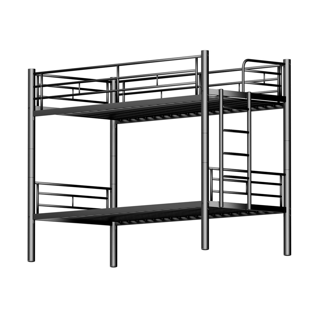 ETAGENBETT 90x200 cm trennbar schwarz - Schwarz, Metall (90/200cm) - LEBENLANG
