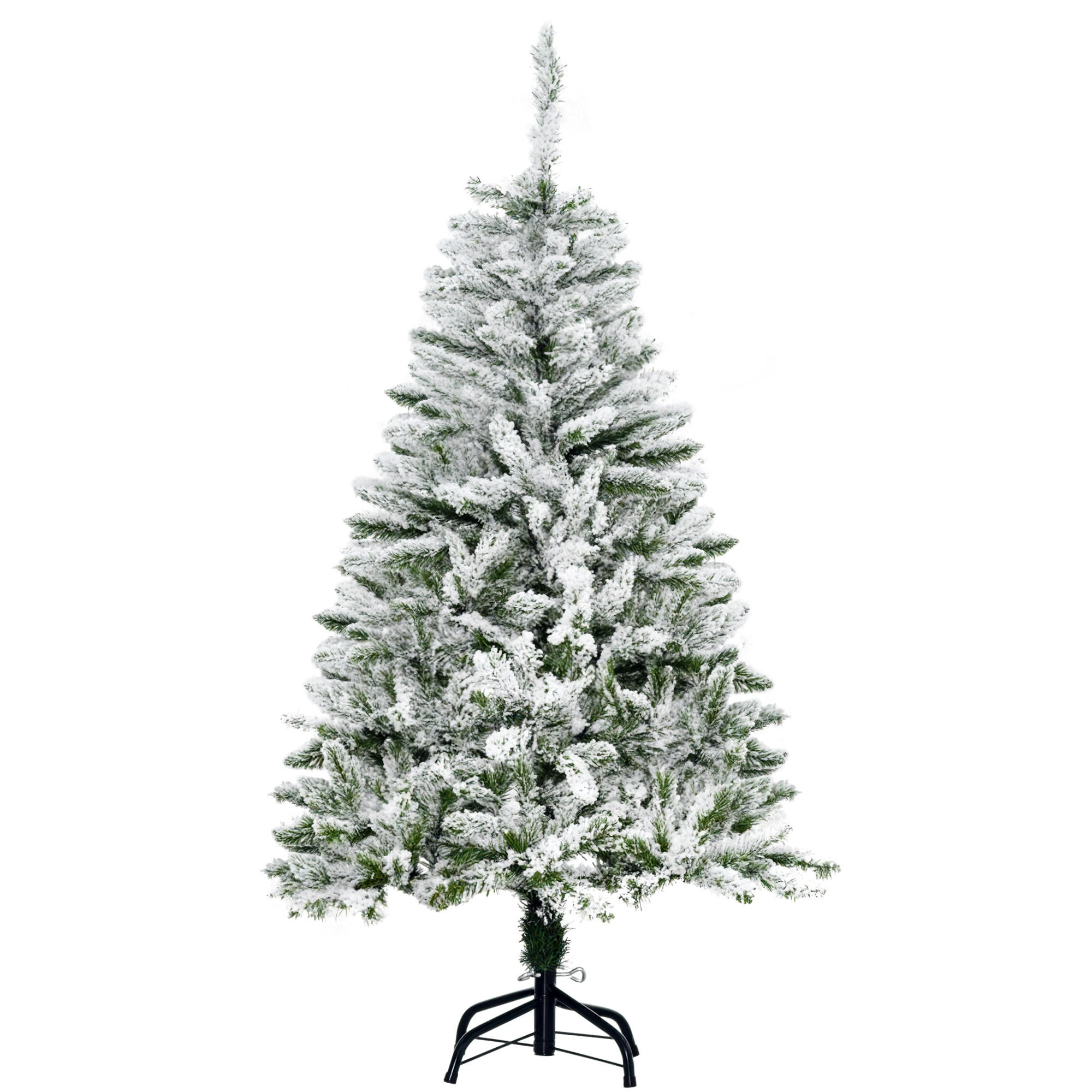 WEIHNACHTSBAUM DE-41530 Schnee-Effekt Grün/Weiß - Weiß/Grün, Kunststoff (120cm) - ComfortXL
