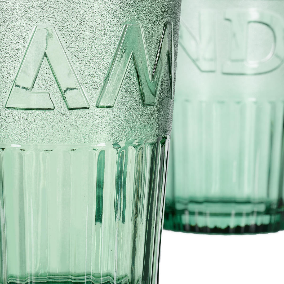 10xTRINKGLÄSER - Grün, Glas/Kunststoff - Relaxdays