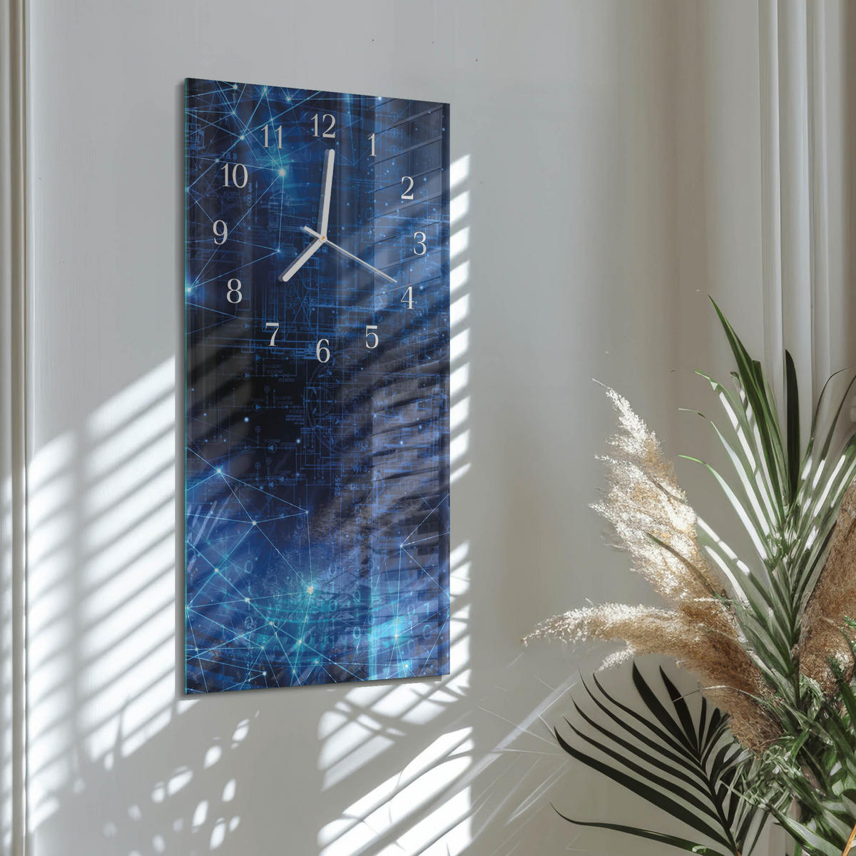 WANDUHR 30x60 cm - Opernhaus von Sydney - Blau, Glas (30/60/0.4cm) - TULUP