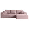 ECKSOFA mit Schlaffunktion und Bettkasten SERRA-L-S - 266x161x87 cm Rosa Cord - Schwarz/Rosa, Holzwerkstoff/Kunststoff (266/161cm) - ALTDECOR