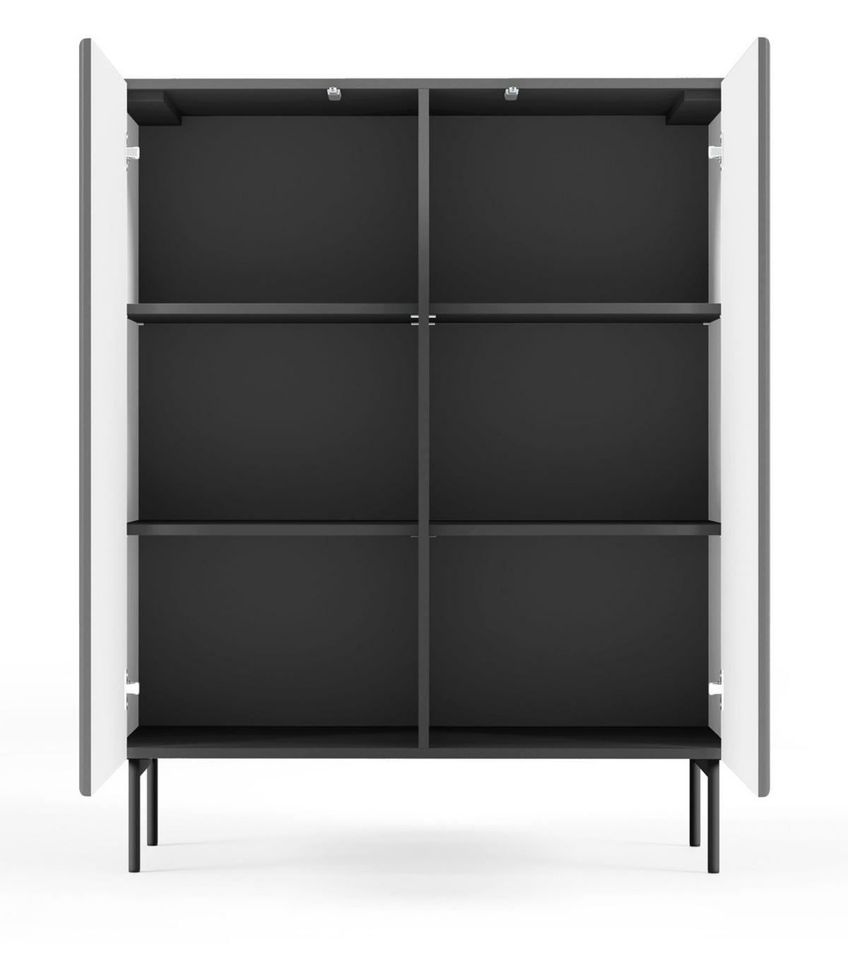 KOMMODE Schwarz 99 cm Galiano mit 2 Türen - Schwarz, Holz (99/123/40cm) - Emporius