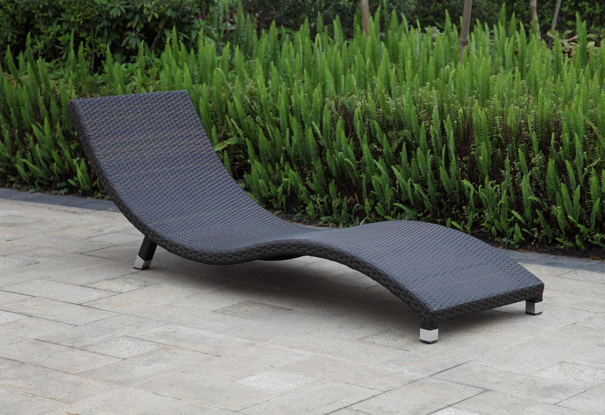 SONNENLIEGE Alice 2er Set Coffee Kunststoff Gartenliege Wellig - Mokka, Kunststoff (59/62/185cm) - DELUKE