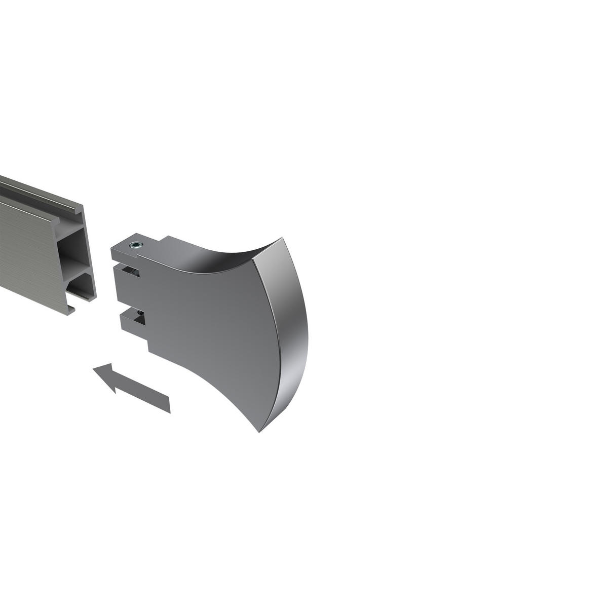 ENDSTÜCKE FÜR GARDINENSTANGEN 14x35 mm, Conex Chrom, Packung 2 Stück - Chromfarben, Metall (6.2/6/6cm) - INTERDECO