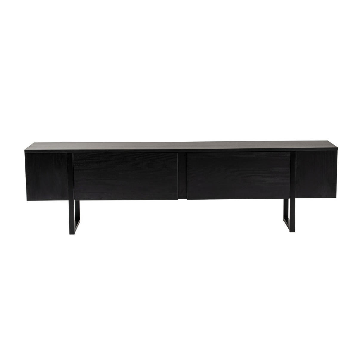 TV-MÖBEL mit 2 klapptüren - serenity 180/29,5/50 cm - Schwarz, Holzwerkstoff (29.5/50/180cm) - Calicosy