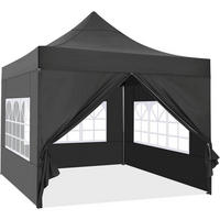 FALTPAVILLON 3x3m Schwarz mit 4 Seitenwänden - Schwarz, Textil (300/328/300cm)