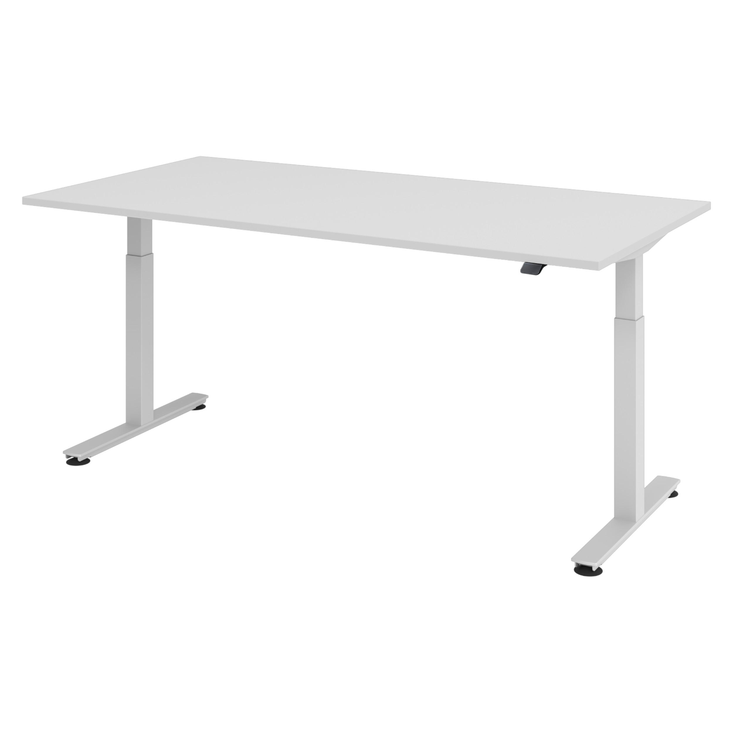 bümö Schreibtisch Grau, Silber 200x74x100 cm