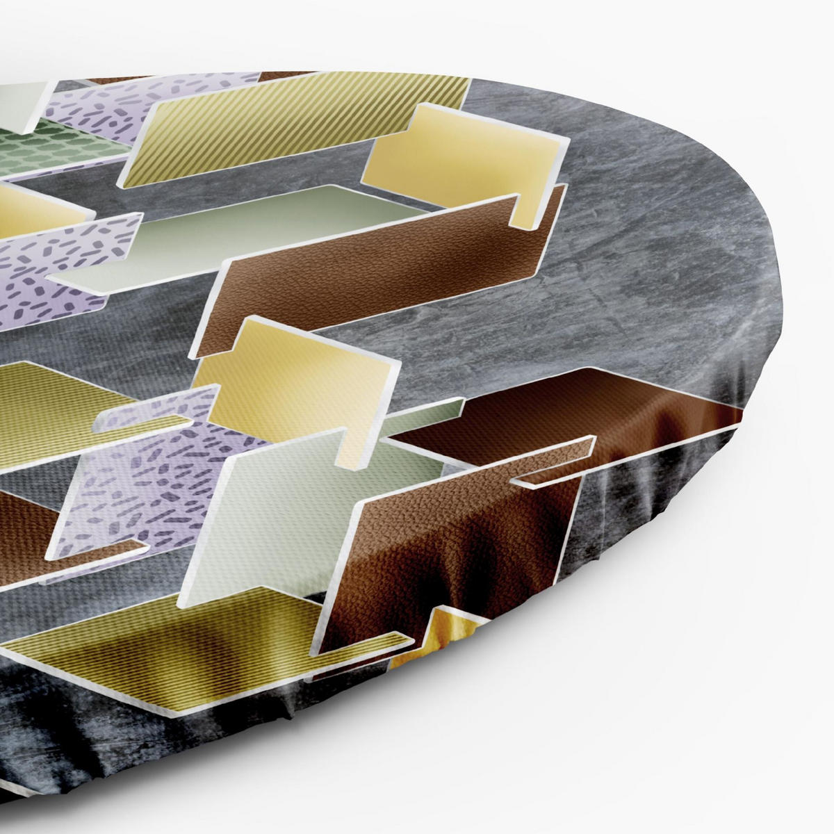 RUNDES BILD Bunt 60/60 cm - Multicolor/Grau, Textil (60/60cm) - KUNSTLOFT