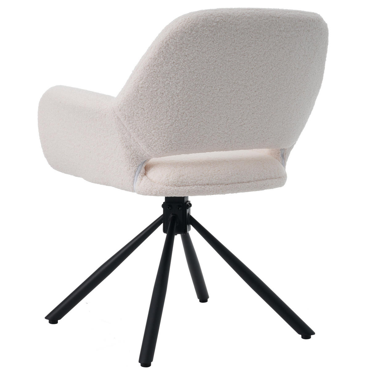 STUHL drehbar mit Armlehnen Sherpa White 6er-Set - Weiß, Metall (60/80/60.2cm) - Meubliv