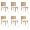 ESSZIMMERSTUHL 6er Set PU Rattan Beige - Beige, Holz (56.5/80/49cm) - FLIEKS