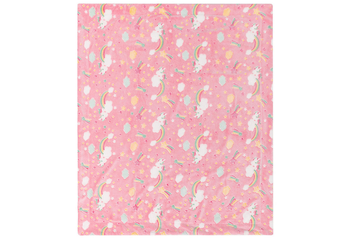 KINDERBETTDECKE Glow 125/150 cm - Rosa, Textil (150/125cm)