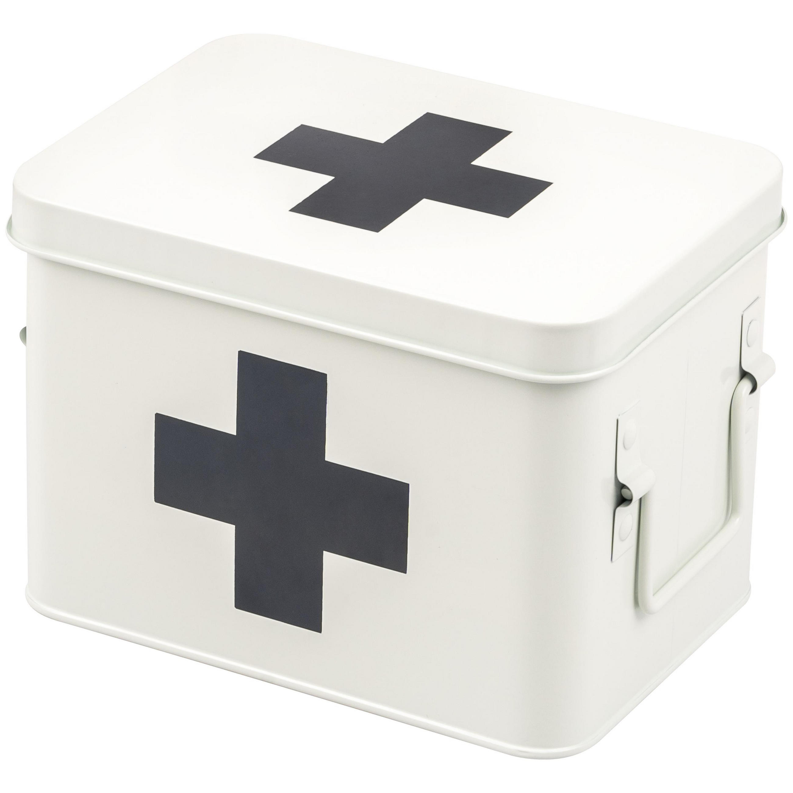 MEDIZINBOX, weiß, Metall - Weiß, Metall (22.5/15.5/16.5cm) - eluno