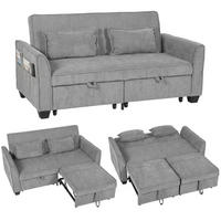 2-SITZER Schlafsofa Grau 167.0/89.0/85.0 cm - Grau, Textil (89/85/167cm)