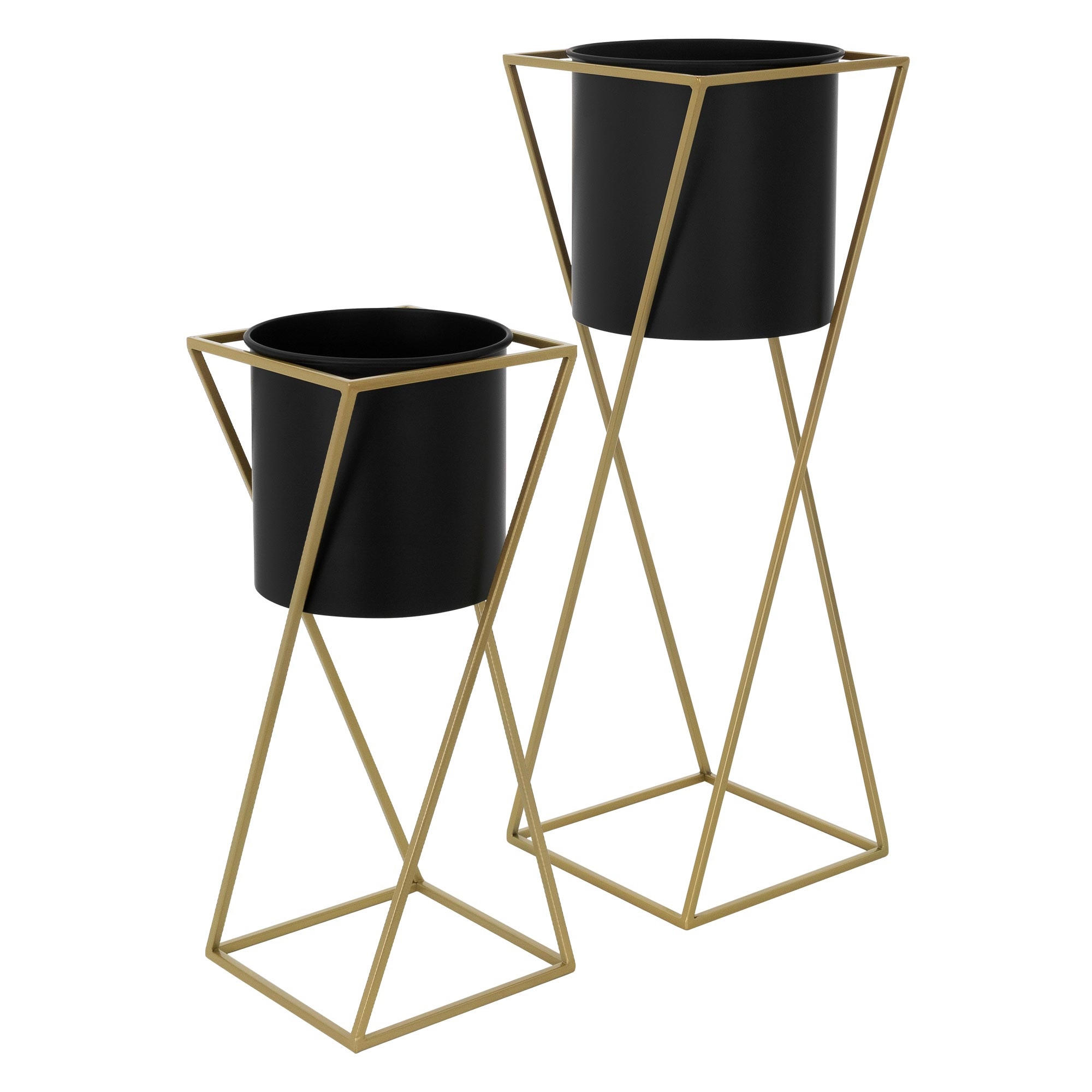 BLUMENSTÄNDER 2er Set - Goldfarben, Metall (24/24/70.5cm) - ML-DESIGN