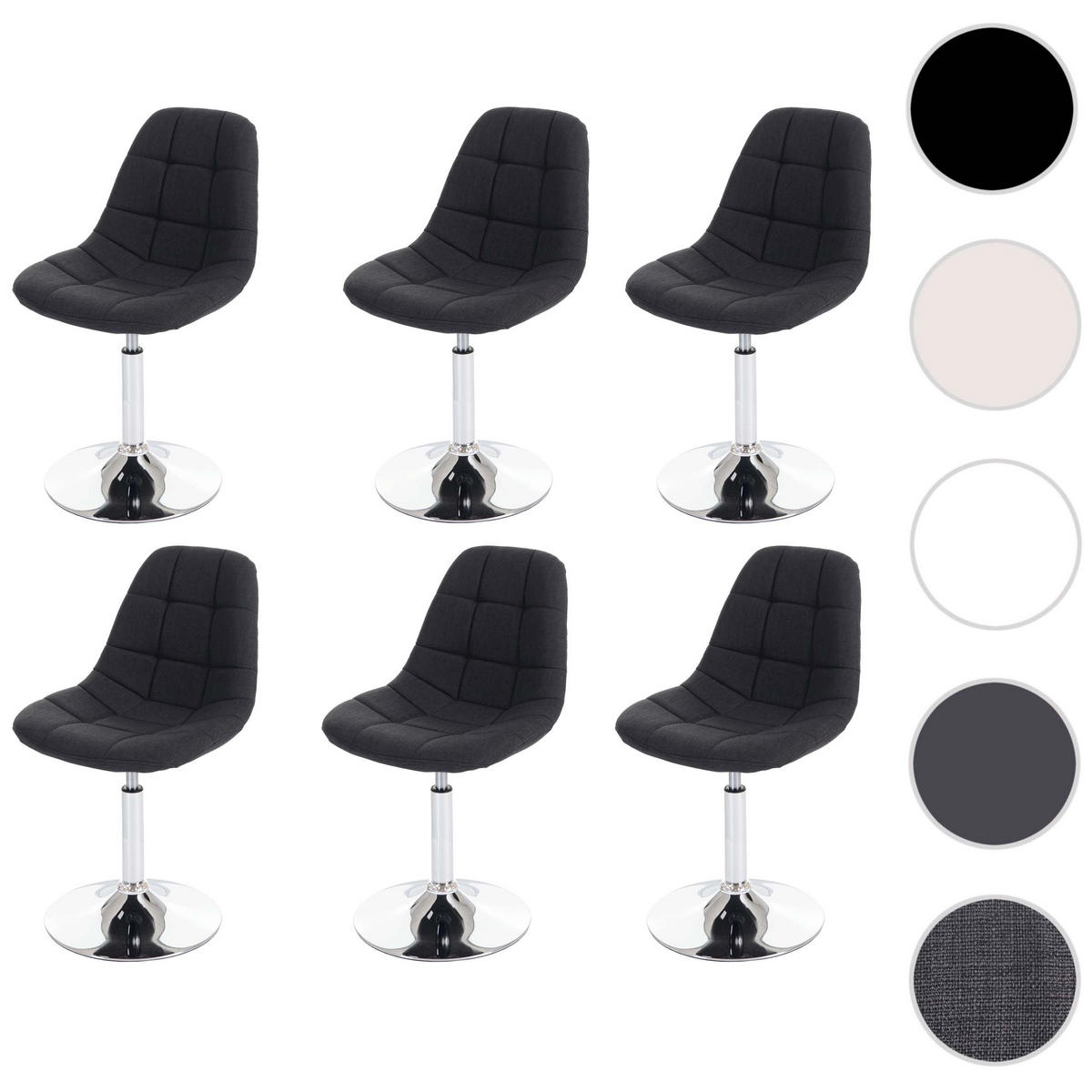 ESSZIMMERSTUHL Grau 6er-Set - Dunkelgrau/Grau, Textil (47/84/50cm) - MCW