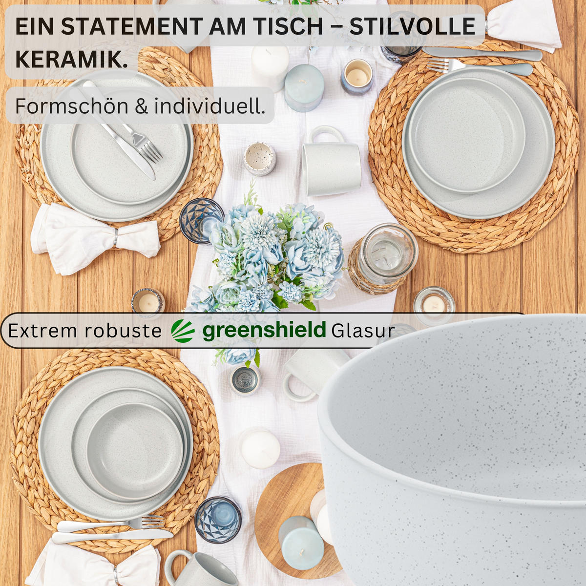 SCHALEN LEEDS FROST - 6 teilig aus Steingut - Weiß, Stein (16.5/16.5/6.5cm) - Sänger