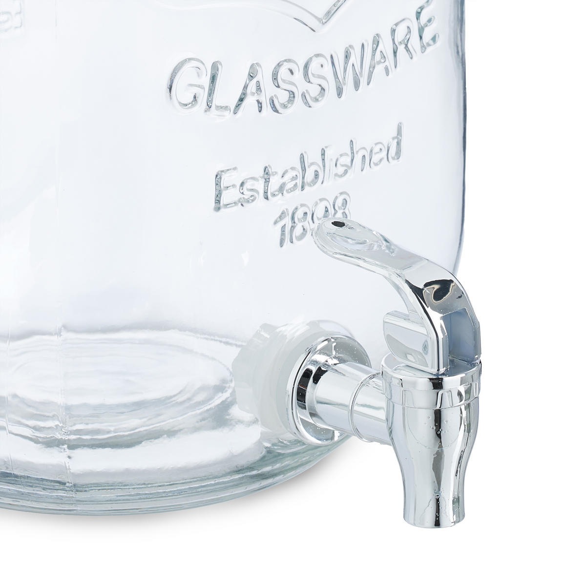 GETRÄNKESPENDER - Transparent, Glas/Kunststoff (4L) - Relaxdays