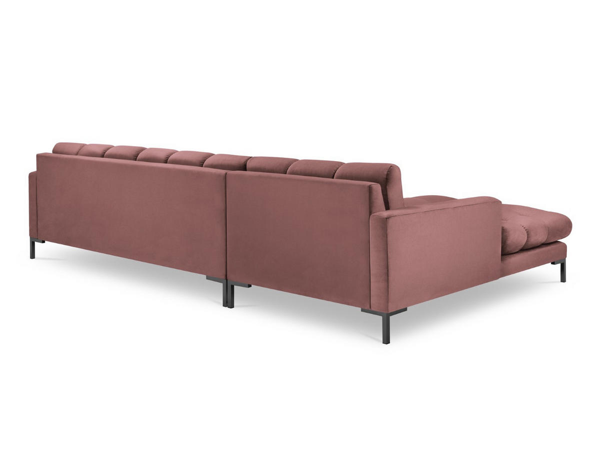ECKSOFA links Mamaia aus Samt rosa 5 Sitzplätze - Pink, Textil (185/293cm) - Micadoni
