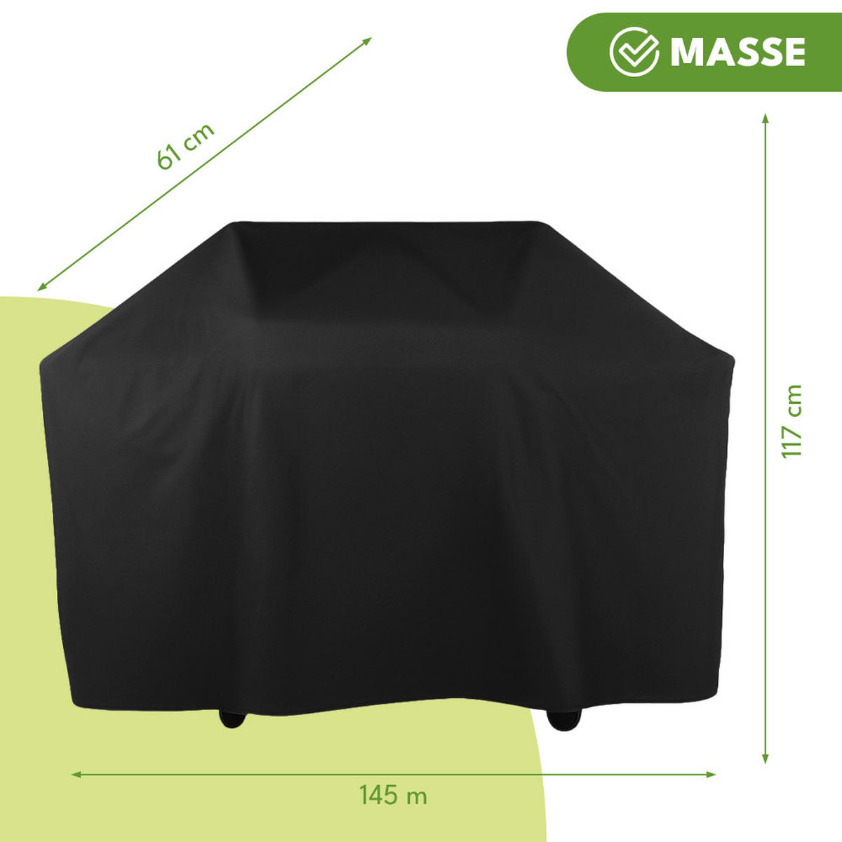 GRILLABDECKUNG Abdeckung - Schwarz, Textil (145/117/61cm)