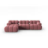 MODULARES-ECKSOFA links Bellis aus Samt rosa 4 Sitzplätze - Pink, Textil (122/285cm) - Micadoni