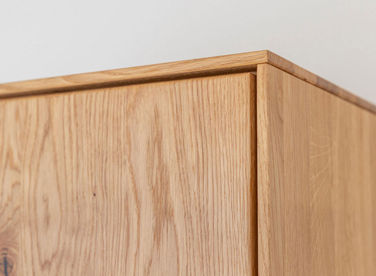 WOHNZIMMER-SET Collodi Wildeiche Natur - Sideboard 165cm - Türanschlag rechts - Wildeiche/Eichefarben, Holz (293/205/43.5cm) - Feldmann-Wohnen