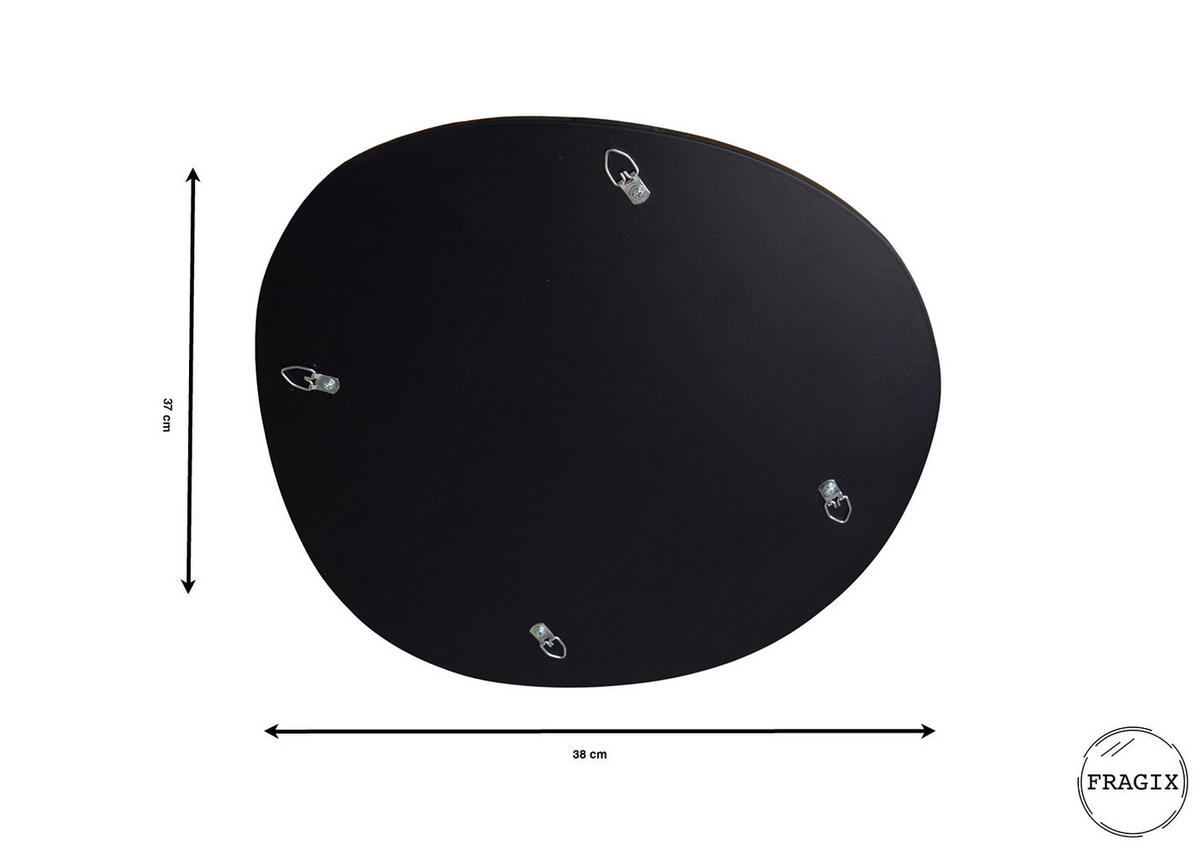 WANDSPIEGEL Sera Schwarz - Schwarz, Metall (37/38/3cm) - Fragix