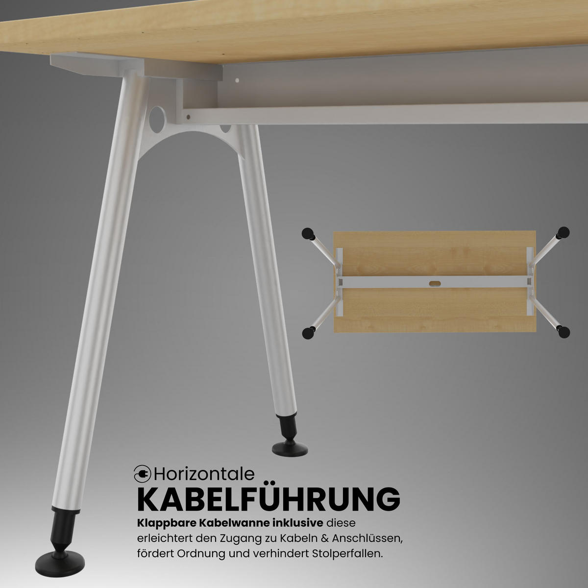 SCHREIBTISCH Serie-A 100/200/72 cm in Eichefarben - Eichefarben, Holzwerkstoff (100/200/72cm) - bümö