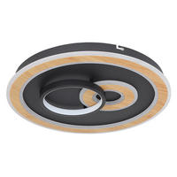 LED DECKENLEUCHTE Chessy Schwarz Holzoptik - Schwarz, Metall (50/50/7cm) - Globo Lighting