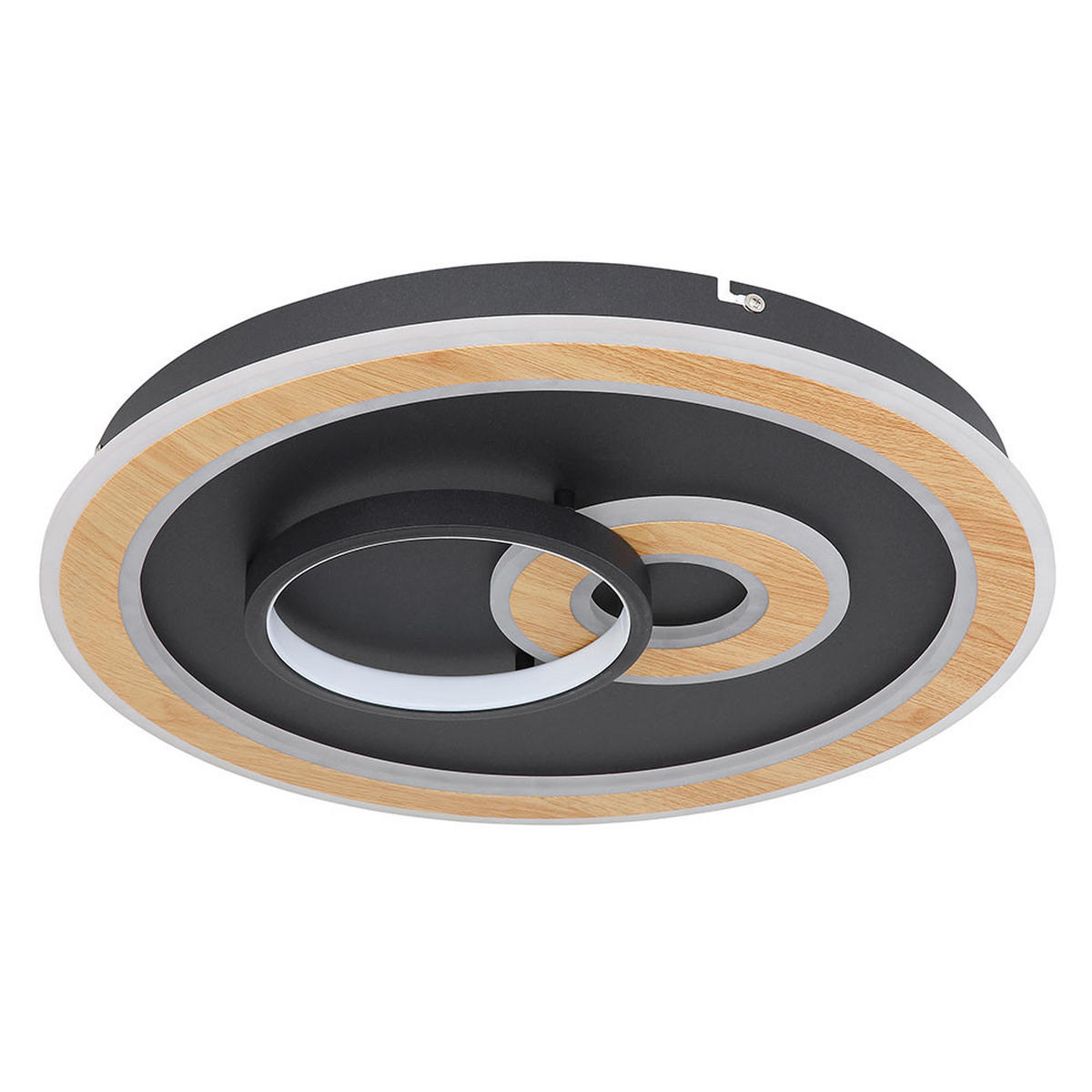 LED DECKENLEUCHTE Chessy Schwarz Holzoptik - Schwarz, Metall (50/50/7cm) - Globo Lighting