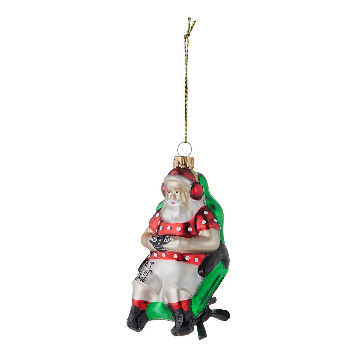 WEIHNACHTSBAUMKUGEL Hang On Zocker-Santa - Rot, Glas (8/10/5cm) - Butlers