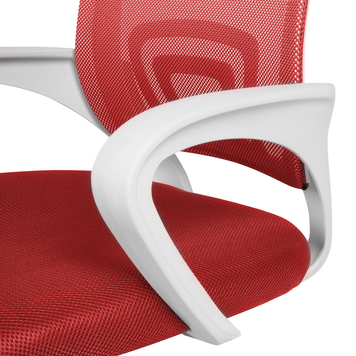 BÜROSTUHL Rot Solid - Rot/Silberfarben, Textil (60/88/60cm) - Beliani