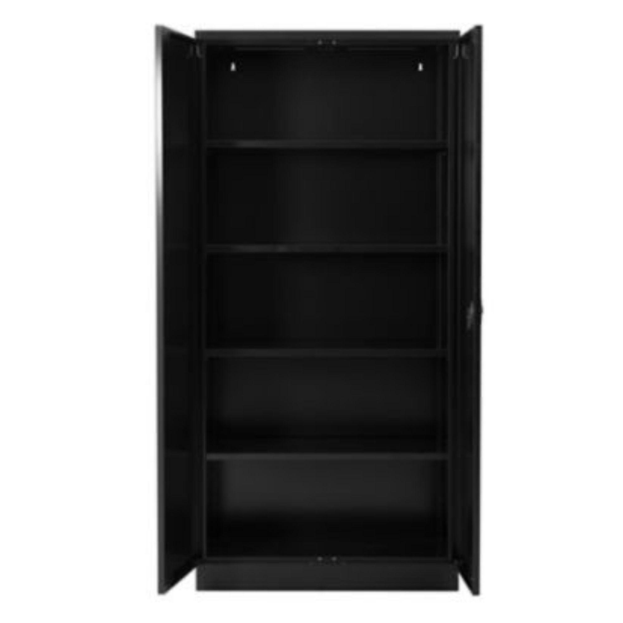 STAHLSCHRANK Bee mit 4 lackierten Fachböden 195x92x42 cm Korpusfarbe Schwarz Frontfarbe Schwarz - Schwarz, Metall (92/195/42cm)