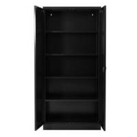 STAHLSCHRANK Bee mit 5 lackierten Fachböden 195x92x42 cm Korpusfarbe Schwarz Frontfarbe Schwarz - Schwarz, Metall (92/195/42cm)
