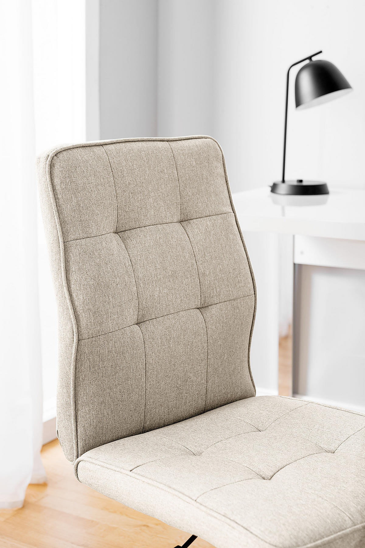 BÜROSTUHL - Hellgrau, Textil/Metall (46/91/62cm) - home24