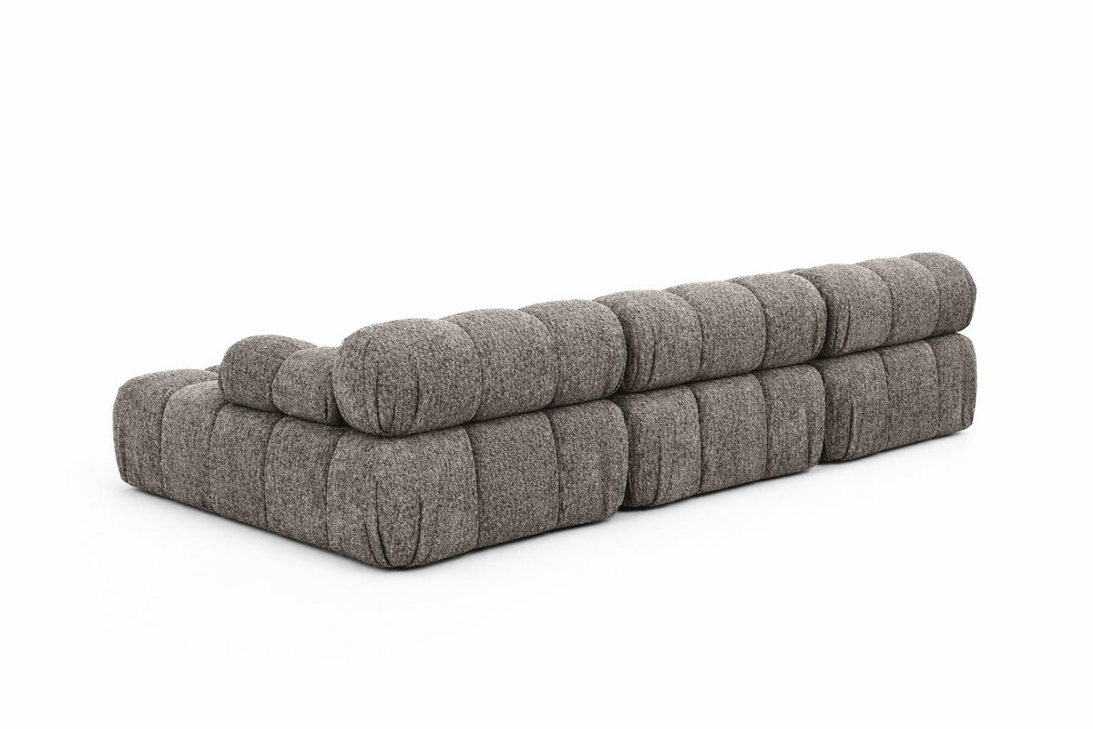 ECKSOFA U-Form, Stoff Bouclé Abriamo, Braun, Selia U - Braun, Holz (285/70/160cm) - Kaiser Möbel