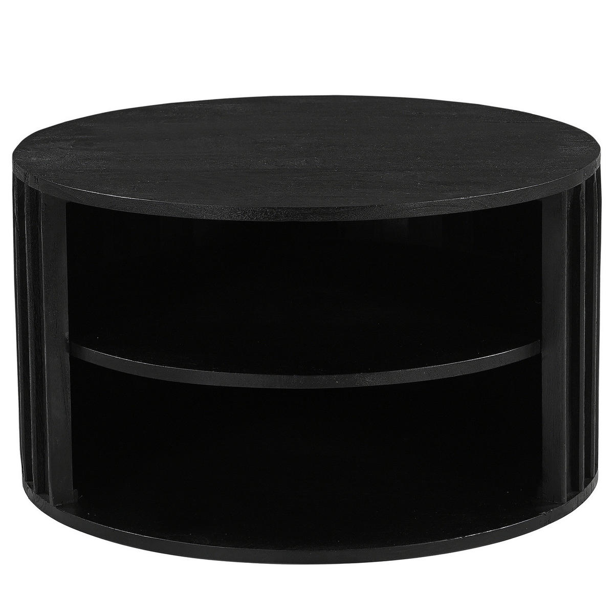 COUCHTISCH - Akazie massiv - Schwarz/Akaziefarben, Holz (70/70/40cm) - home24