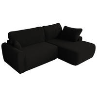 ECKSCHLAFSOFA CUBO L Schwarz Boucle - rechts - Schwarz, Kunststoff/Textil (187/273cm) - MKS