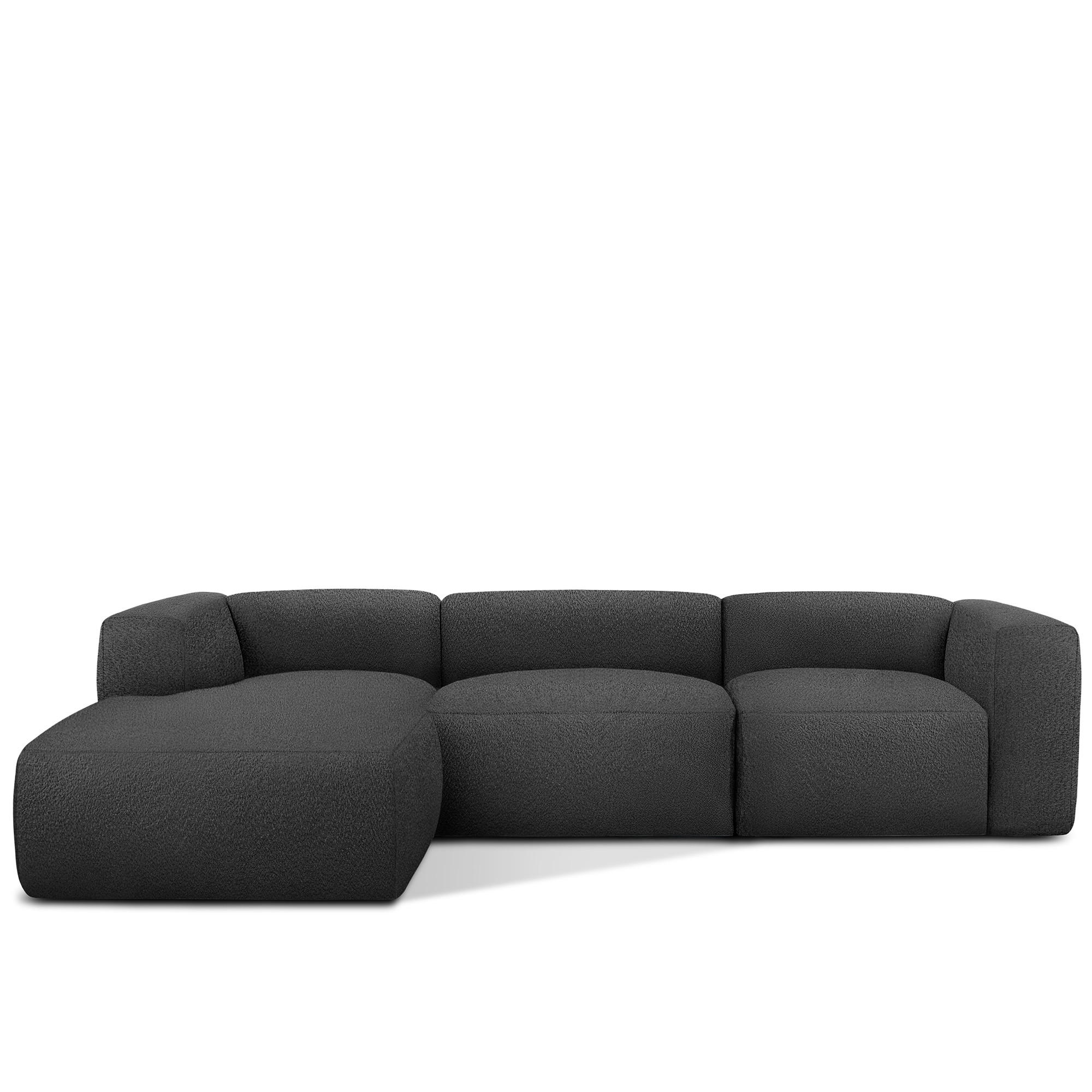 ECKSOFA LINKS BUFFO, Dunkelgrau - Dunkelgrau, Holz/Holzwerkstoff (285/176cm) - KONSIMO®