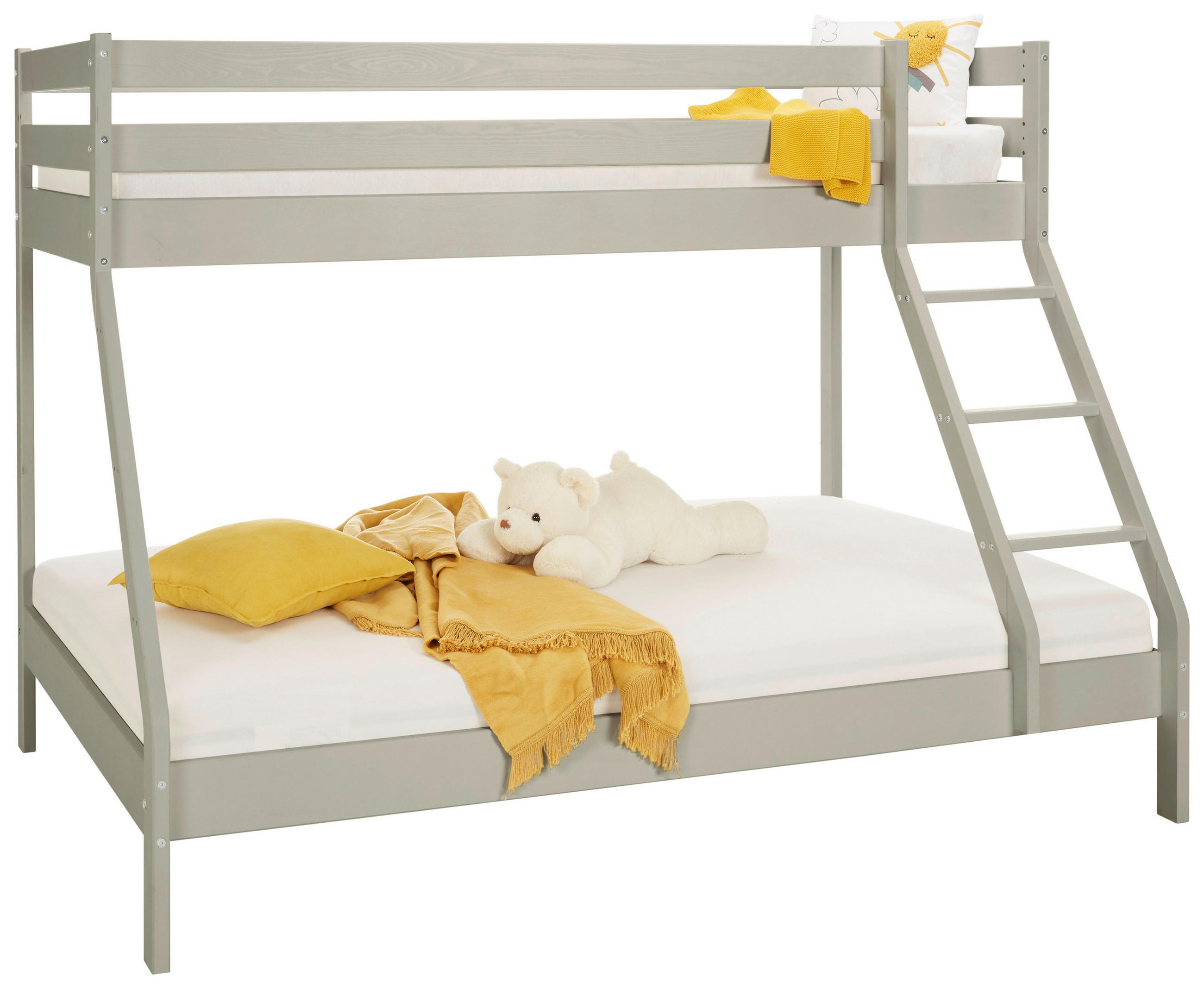 ETAGENBETT Denis Grau ca. 90 / 200 / 140 / 200 cm - Grau, Holzwerkstoff - Zandiara